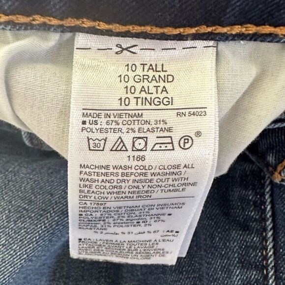 Old Navy Blue High Waist Mom Denim Raw Hem Holes In Knees Straight Leg Jeans - Picture 7 of 7